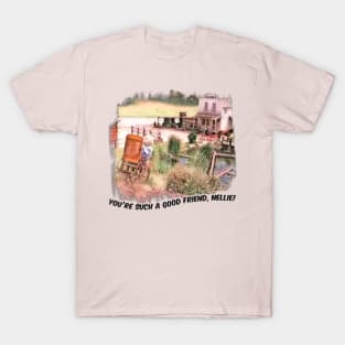 Laura Ingalls and Nellie Oleson Wheelchair scene T-Shirt